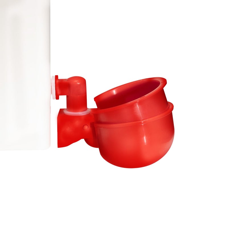 RentACoop 2 Gallon Chicken Waterer with Auto-Fill Cups, Horizontal Nipples, Anti-Roost Cone and Mounting Kit - Suitable for Chickens, Quail, Ducks, Geese, Turkey and More - Image 2